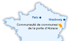 Situation géographique de la CC Porte d'Alsace